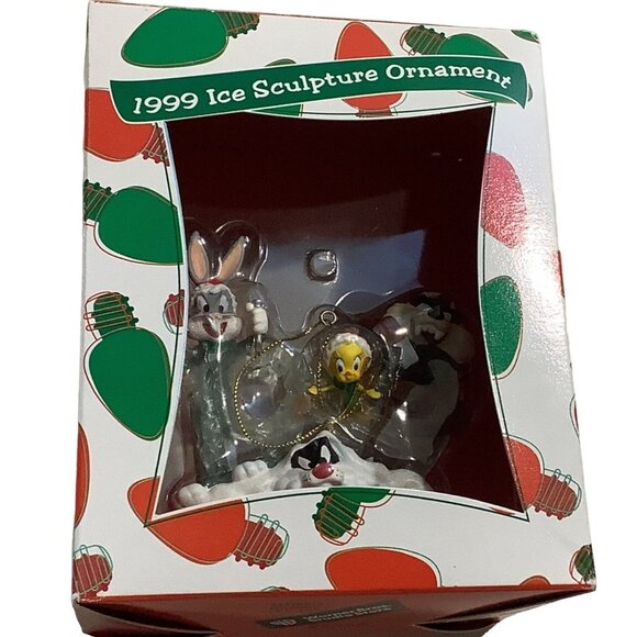 Warner Bros Studio Ornament 1999 Ice Sculpture Bugs Tweety Taz Sylvester - Picture 2 of 7